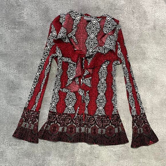 Y2k laura scott whimsy long sleeve blouse - Picture 1 of 8
